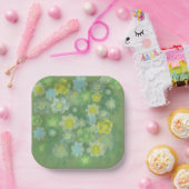 フローラ抽象芸術塩水絵画色 ペーパープレート (パーティー)