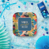 フローラ抽象芸術感謝賛美 ペーパープレート (パーティー)