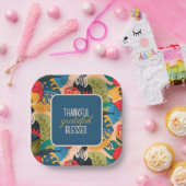 フローラ抽象芸術感謝賛美 ペーパープレート (パーティー)