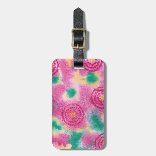 フローラ抽象芸術水彩荷物タグ ラゲッジタグ (正面縦)