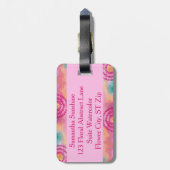 フローラ抽象芸術水彩荷物タグ ラゲッジタグ (裏面縦)