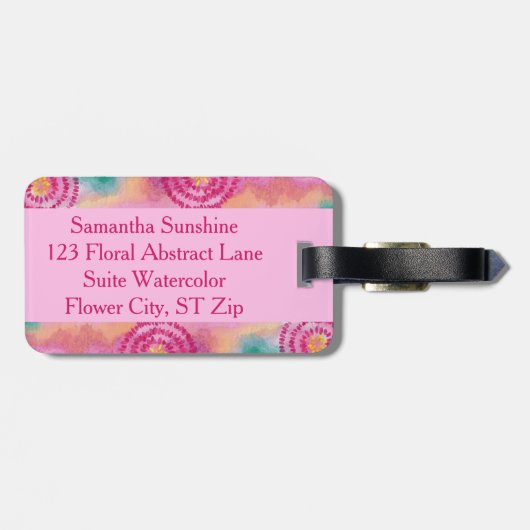 フローラ抽象芸術水彩荷物タグ ラゲッジタグ (裏面横)
