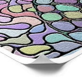 フローラ抽象芸術紫パンジーのモザイクパターン ポスター (角)