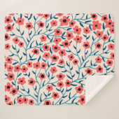 フローラ抽象芸術：ブルーミングヴィンテージパターン。 シェルパブランケット (正面(横))