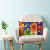フローラ抽象芸術 ランバークッション (椅子)