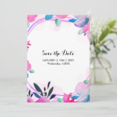 フローラ招待状とアナウンス日付の保存 招待状 (スタンド正面)