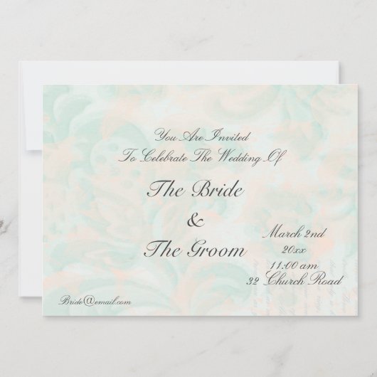 フローラ招待状とハチドリと蝶 招待状 (裏面)