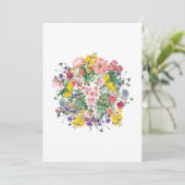 フローラ招待状カードカラフル植物学デザイン 招待状 (スタンド正面)