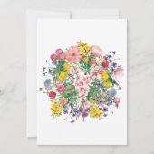 フローラ招待状カードカラフル植物学デザイン 招待状 (裏面)