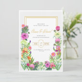 フローラ招待状カードテンプレート、編集可能招待状 招待状 (スタンド正面)