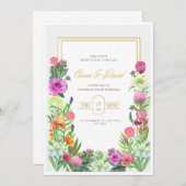 フローラ招待状カードテンプレート、編集可能招待状 招待状 (正面/裏面)
