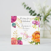 フローラ招待状ブランチパーティーシャワー誕生日 招待状 (スタンド正面)