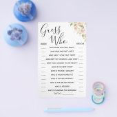 フローラ推測ブライダルシャワーゲームカード チラシ (シングル)