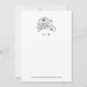 フローラ描スケッチ植物単図結婚図 招待状 (裏面)