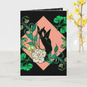 "フローラ提供" – ボタニカルハンド&開花 カード (黄色い花)