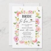 フローラ数々のの色のブライダルシャワー 招待状 (正面)