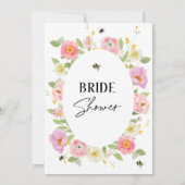 フローラ数々のの色のブライダルシャワー 招待状 (裏面)