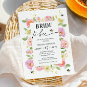 フローラ数々のの色のブライダルシャワー 招待状
