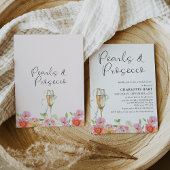 フローラ数々のカラー真珠プロセッコブライダルシャワー 招待状