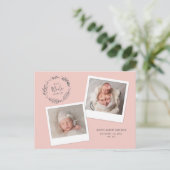 フローラ数々のリース写真の誕生発表 ポストカード (スタンド正面)