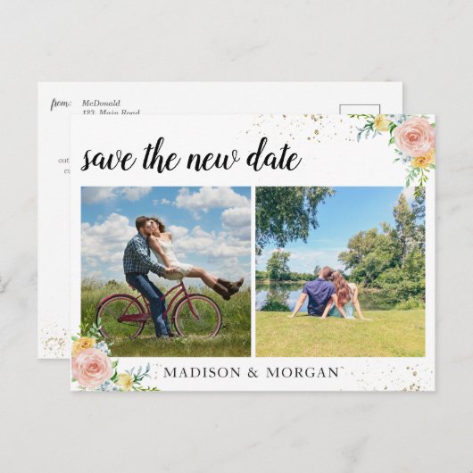 フローラ数々の写救真新しい日付 案内ポストカード (正面/裏面)