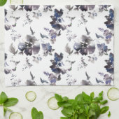 フローラ数々の紫色の水彩色のキッチンタオル キッチンタオル (折り畳み)