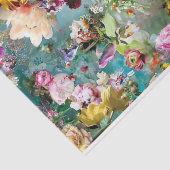 フローラ数々の背景色ティール（緑がかった色） 薄葉紙 (詳細)