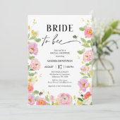 フローラ数々の色のブライダルシャワー 招待状 (スタンド正面)