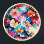 フローラ数々の色の花パターン37566 壁時計<br><div class="desc">フローラ数々の色の花パターン–37566</div>