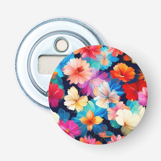 フローラ数々の色の花パターン37566 栓抜き (正面)