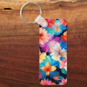 フローラ数々の色の花パターン–37566 キーホルダー (正面)