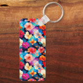 フローラ数々の色の花パターン–37566 キーホルダー (裏面)