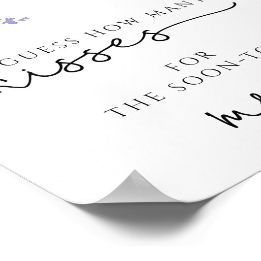 フローラ数を推測するキスブライダルシャワーゲームポー ポスター (角)