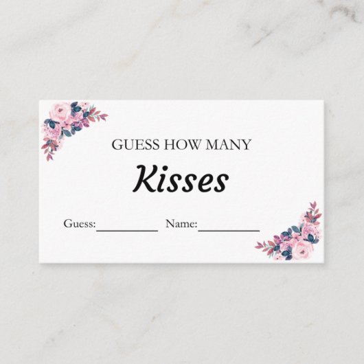 フローラ数を推測するキスブライダルシャワーゲーム エンクロージャーカード (正面)