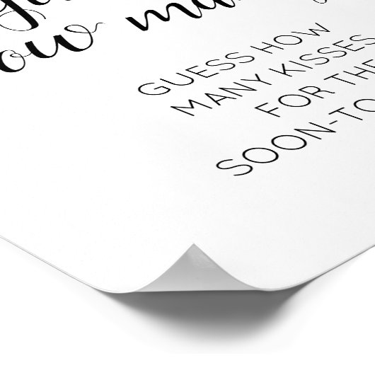 フローラ数を推測するキスブライダルシャワーゲーム ポスター (角)