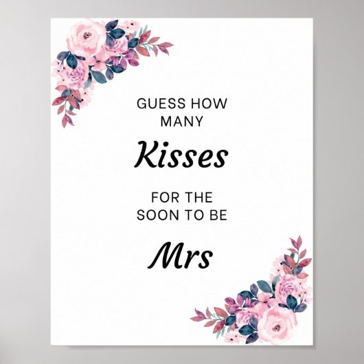 フローラ数を推測するキスブライダルシャワーゲーム ポスター (正面)