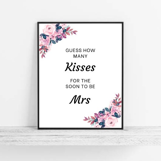 フローラ数を推測するキスブライダルシャワーゲーム ポスター