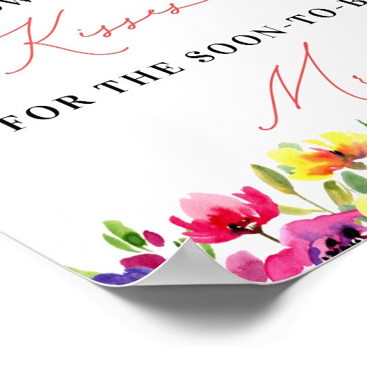 フローラ数を推測するキスブライダルシャワーゲーム ポスター (角)