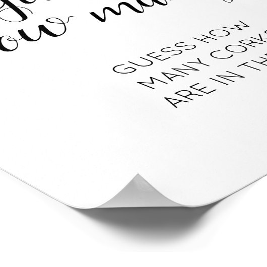 フローラ数を推測するコルクブライダルシャワーゲーム ポスター (角)