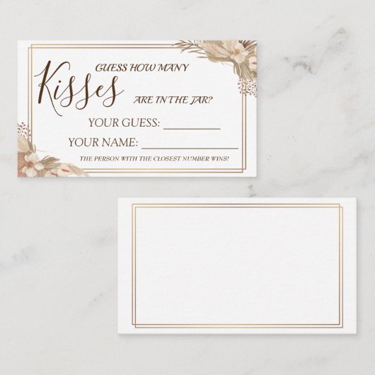 フローラ数キスブライダルシャワーカードゲーム プレイスカード (正面/裏面)