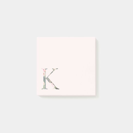 フローラ文字「K」モノグラム注記 ポストイット (正面)
