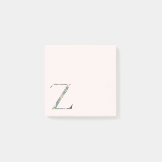 フローラ文字「Z」モノグラム注記 ポストイット (正面)