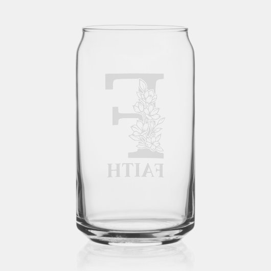 フローラ文字Fモノグラムと名パーソナライズされた前 ガラス缶 (裏面)