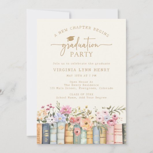 フローラ文学卒業 招待状 (正面)