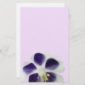 フローラ文房具、紫と白 便箋 (正面/裏面)