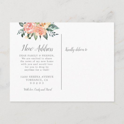 フローラ新しいアドレス | 新素朴しいホーム 案内ポストカード (裏面)