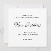 フローラ新しいホームムービングフラットアナウンスメントカード 案内状 (裏面)