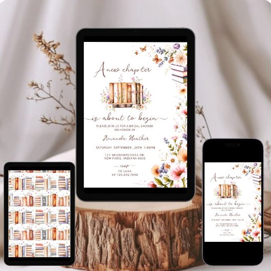 フローラ新しい章が始まるブライダルシャワー 招待状