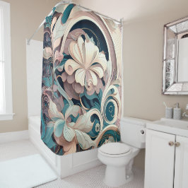 フローラ新しい シャワーカーテン