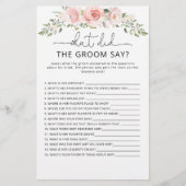 フローラ新郎は何と言ったブライダルシャワーゲーム (正面)